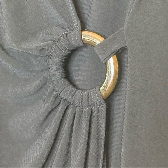 TravelSmith || Faux Wrap Black Pullover Surplice Dress M - Picture 4 of 11